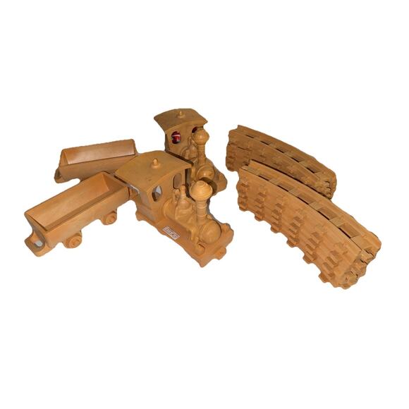 Vintage LIONEL Happy Huff-N-Puff 1970s HH&P Toy Push Train Set Resin w 12 Tracks - Picture 2 of 13